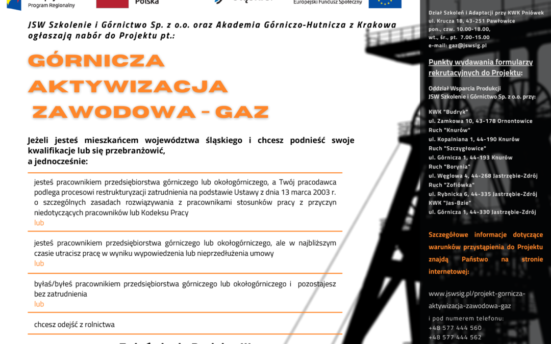 Ruszył projekt Górnicza Aktywizacja Zawodowa GAZ